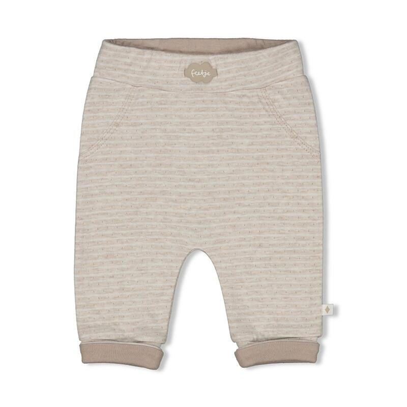 Gestreifte Schlupfhose - 730-Taupe Melange - Beige