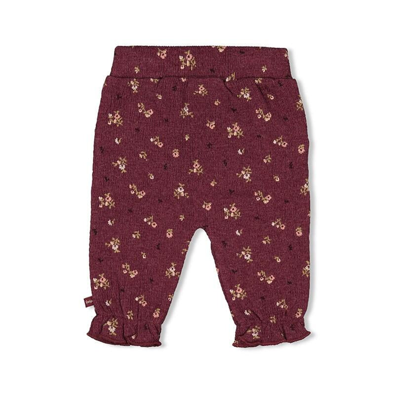 Floral gemusterte Stoffhose - 120-Wein Melange - Violett