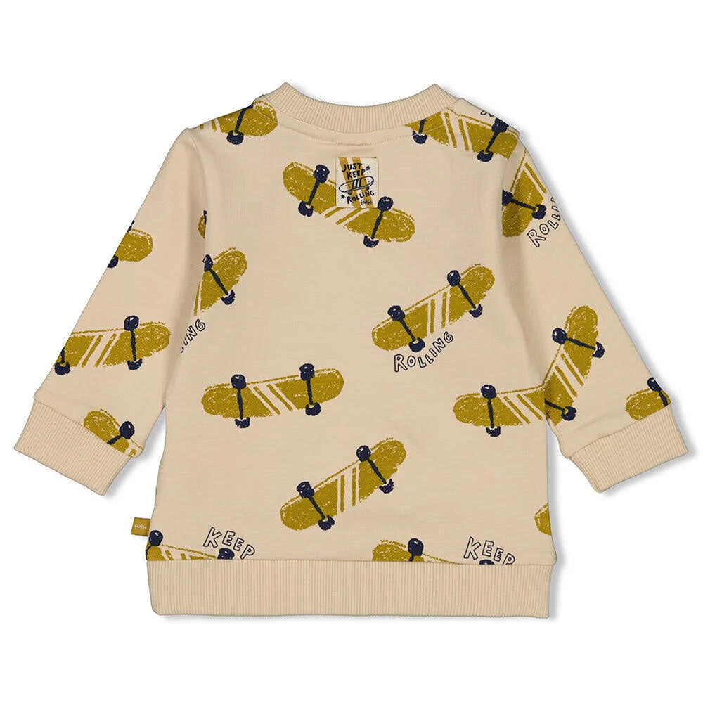 Sweatshirt mit Print - 450-Sand - Beige