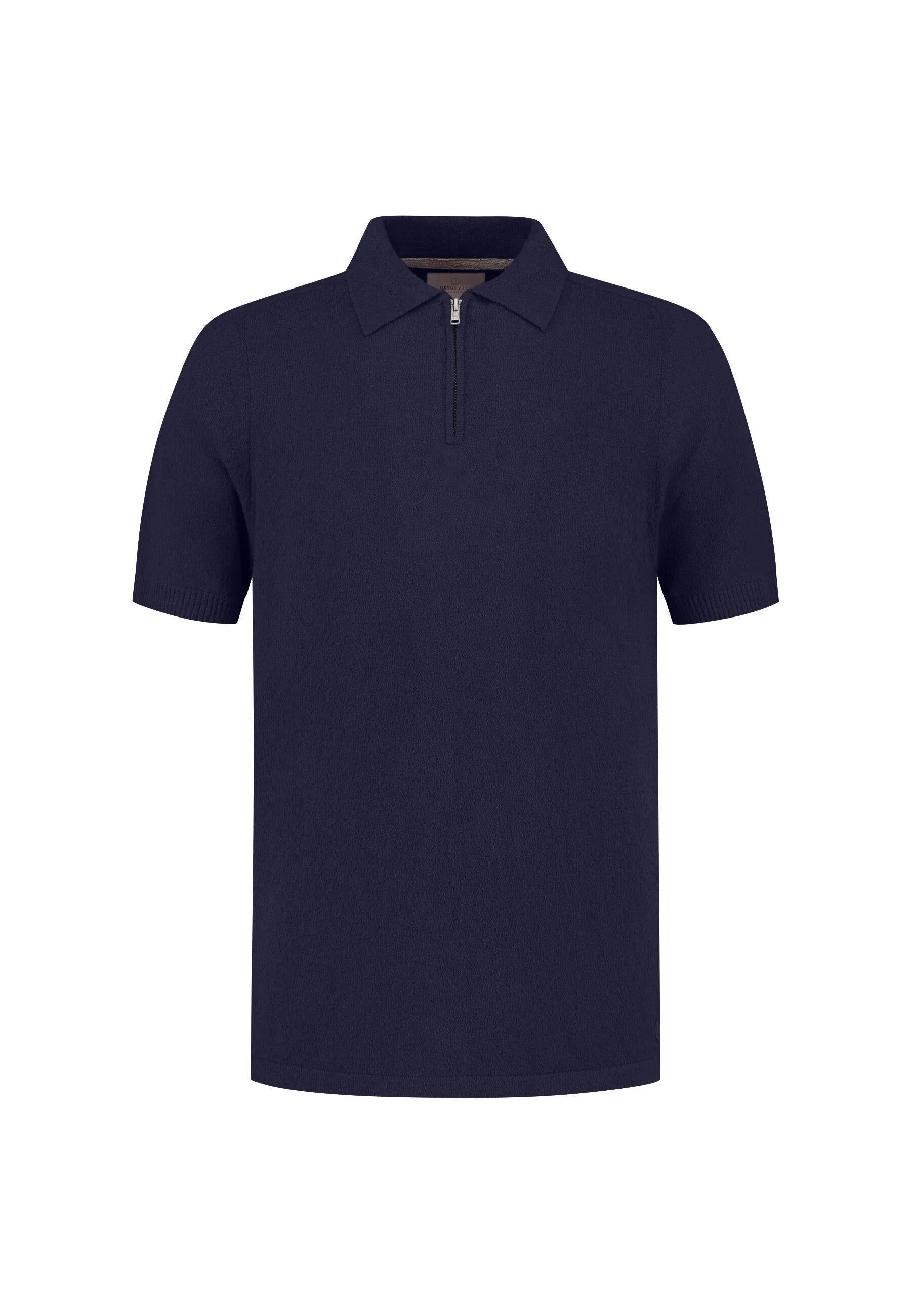 Poloshirt aus Baumwoll-Bouclé - 649-Dk. Navy - Blau
