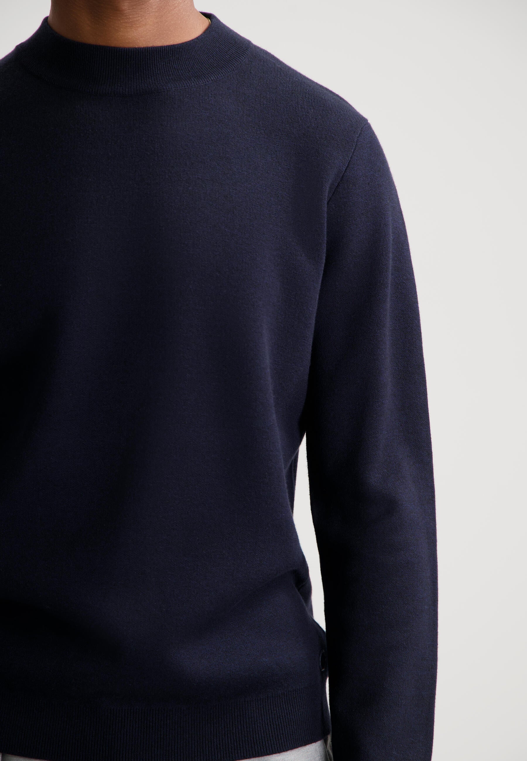Strickpullover aus Baumwollmix - 649-Dk. Navy - Blau
