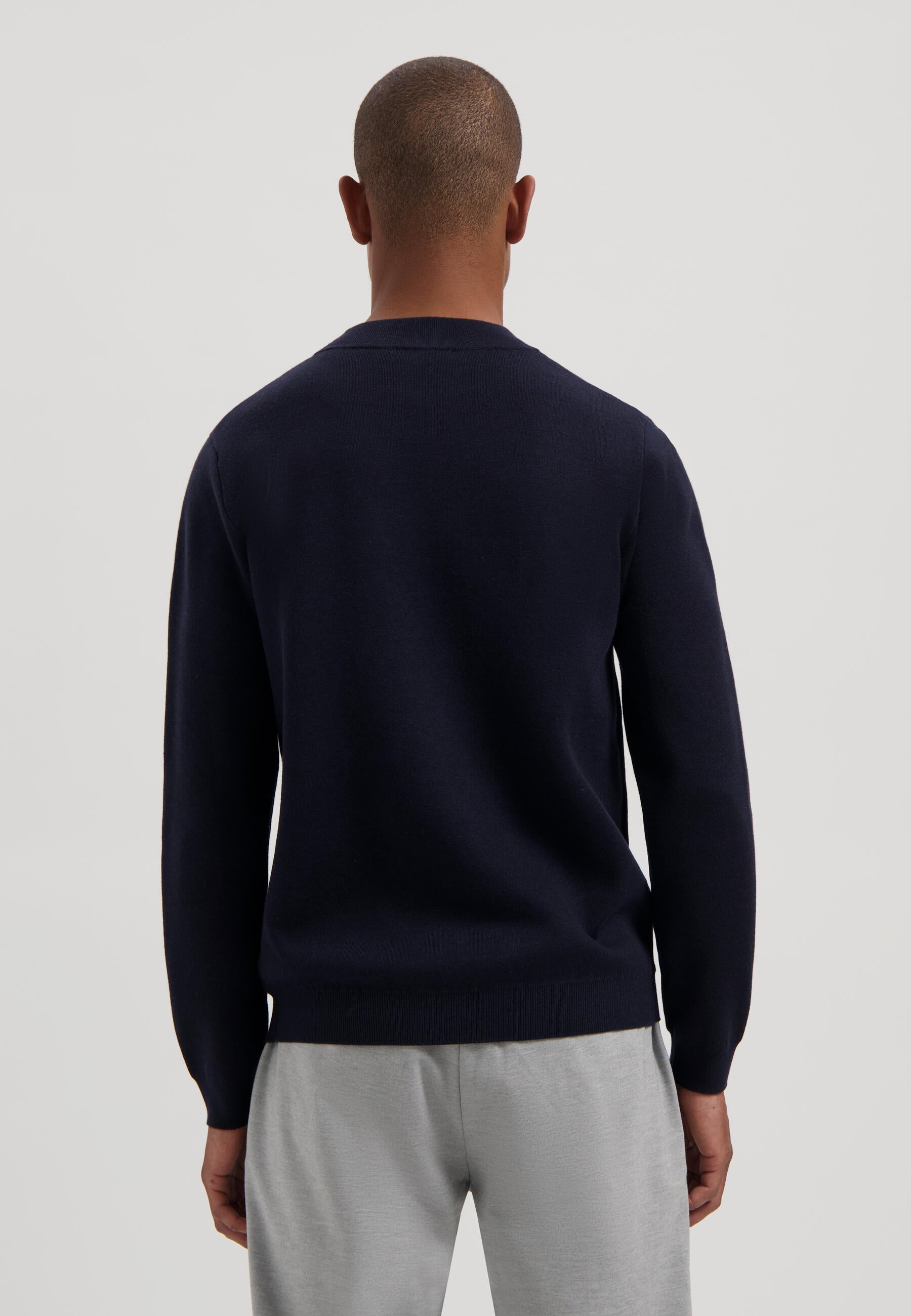 Strickpullover aus Baumwollmix - 649-Dk. Navy - Blau