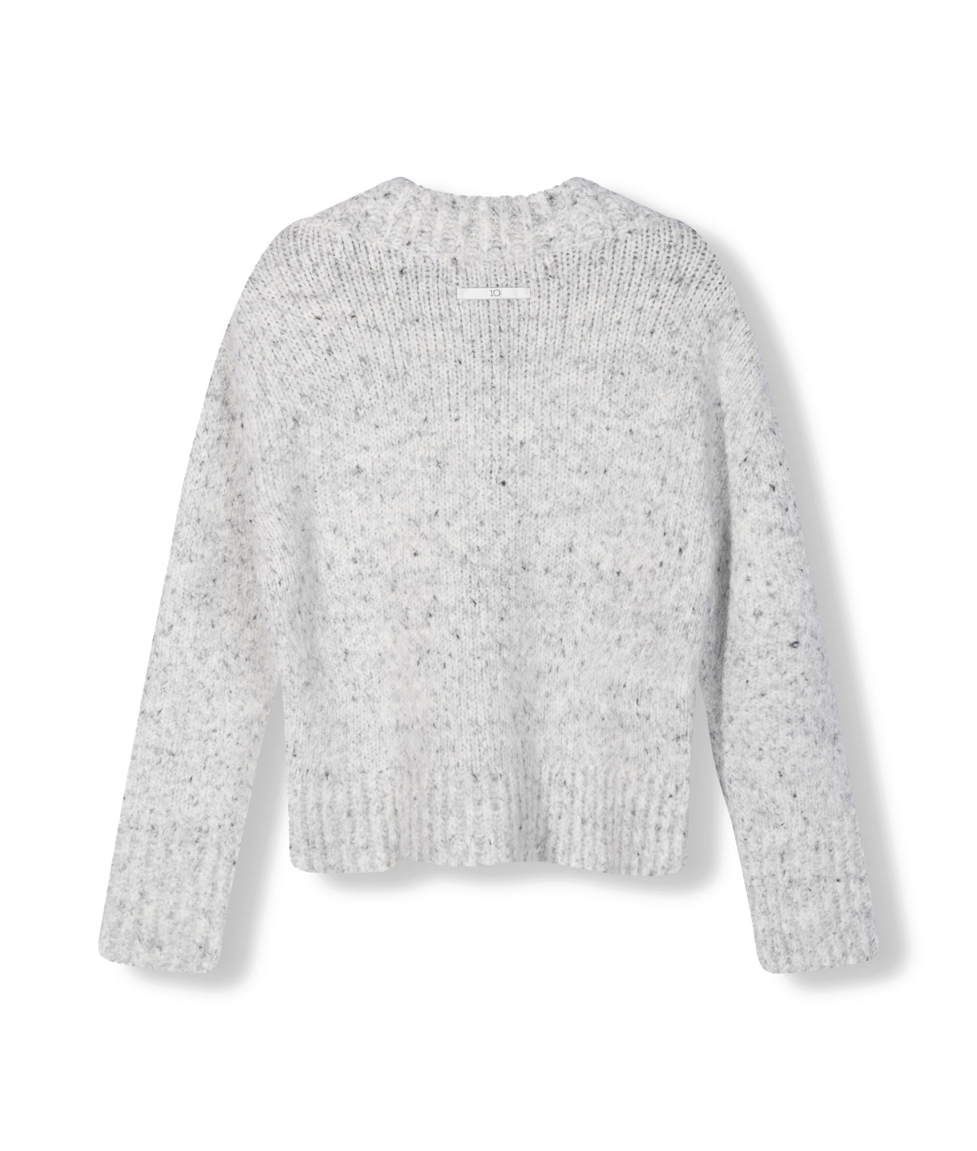 Melierter Strickpullover - 4001-light grey melee - Grau