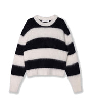 Strickpullover Relaxed Fit - 3006-ecru/black - Weiß