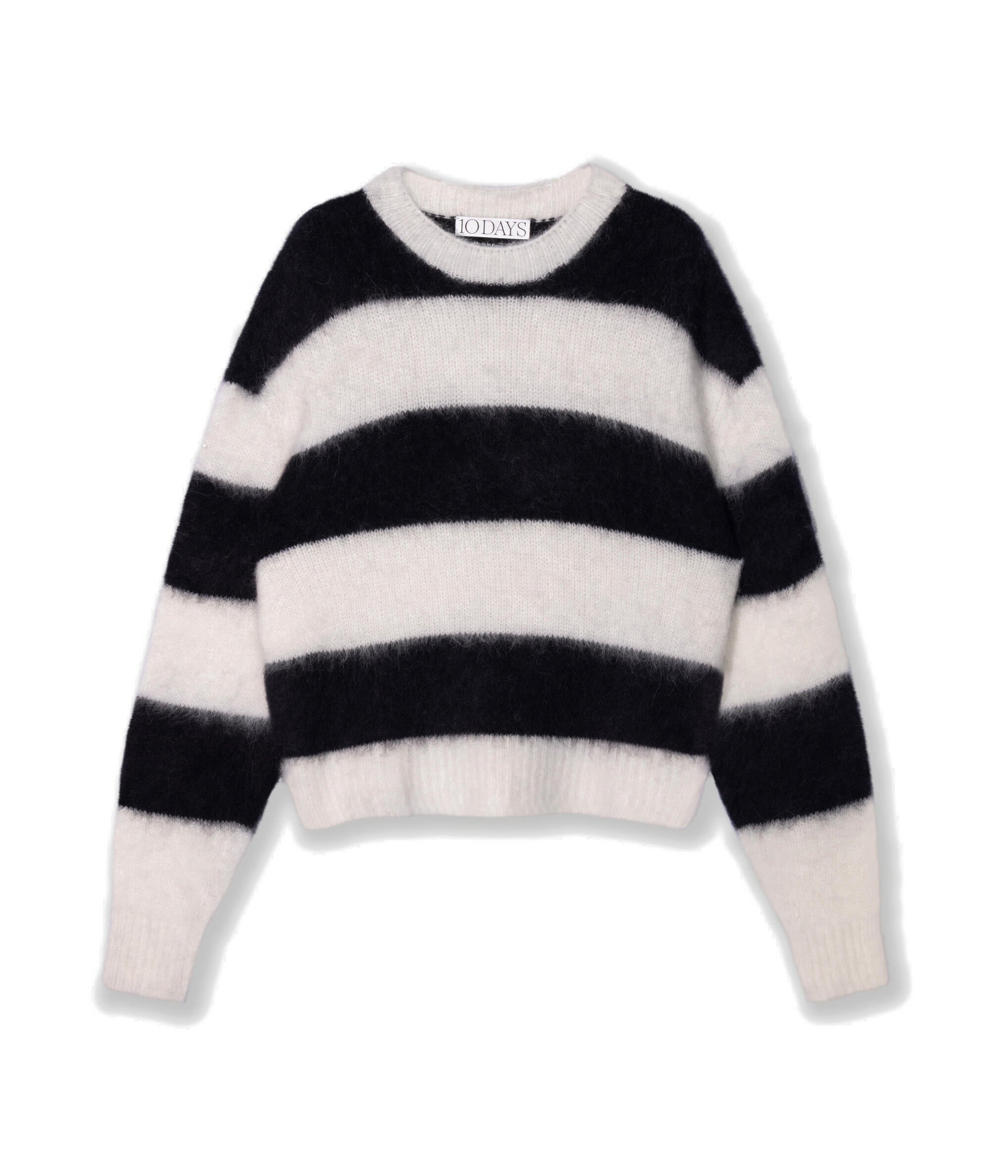 Strickpullover Relaxed Fit - 3006-ecru/black - Weiß
