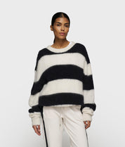Strickpullover Relaxed Fit - 3006-ecru/black - Weiß