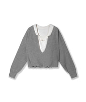 Strickpullover aus Viskosemix - 4001-light grey melee - Grau