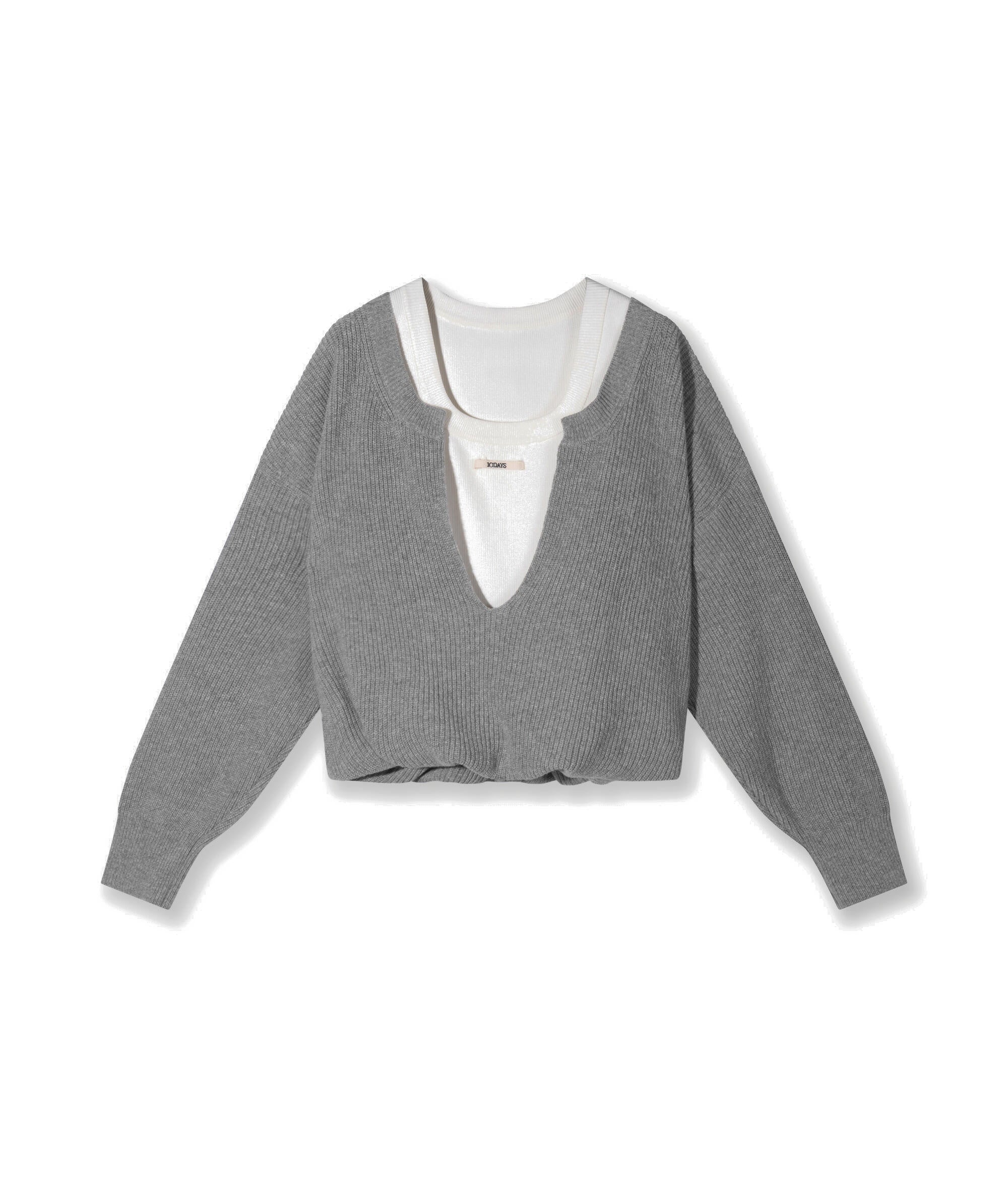 Strickpullover aus Viskosemix - 4001-light grey melee - Grau