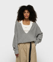 Strickpullover aus Viskosemix - 4001-light grey melee - Grau