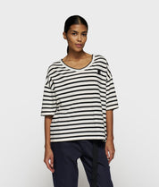 T-Shirt aus Bio-Baumwolle - 3006-ecru/black - Creme