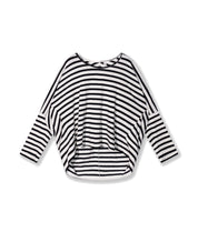 Langarmshirt gestreift aus Modalmix - 3006-ecru/black - Schwarz