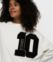 Sweatshirt oversized aus Baumwolle - 1002-ecru - Creme