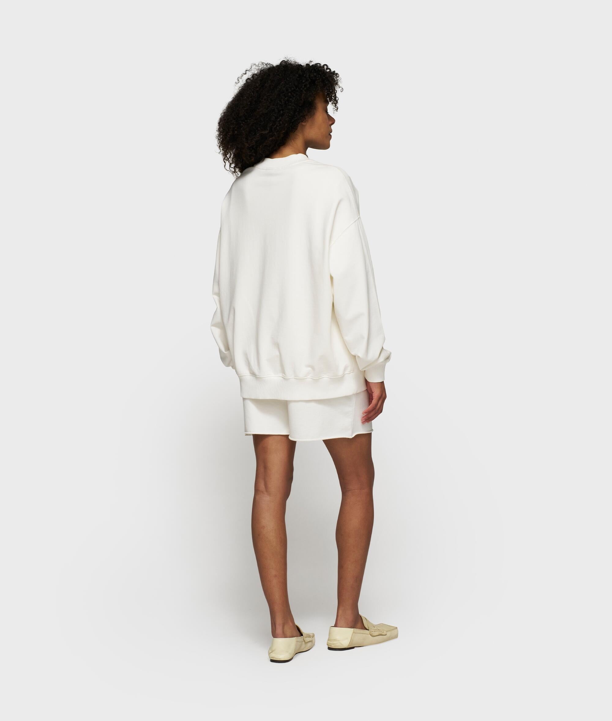 Sweatshirt oversized aus Baumwolle - 1002-ecru - Creme