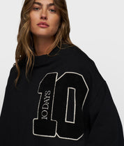 Sweatshirt oversized aus Baumwolle - 1012-black - Schwarz