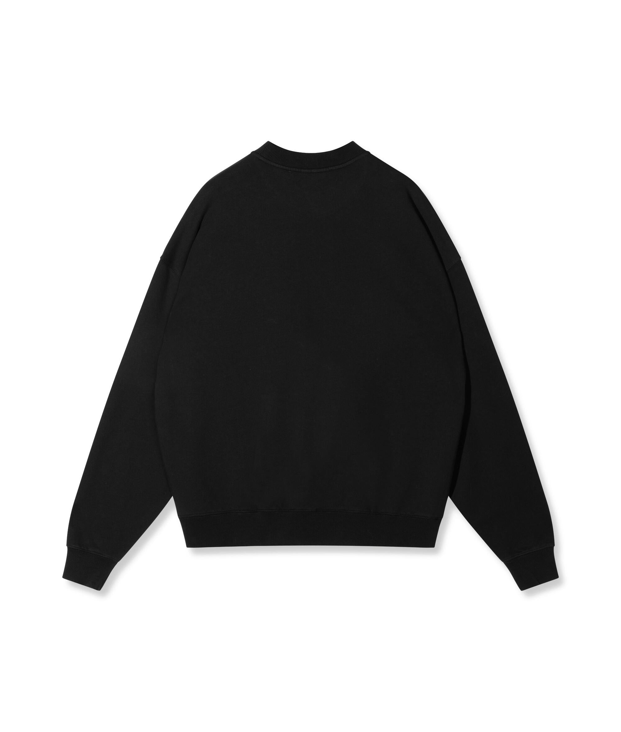Sweatshirt oversized aus Baumwolle - 1012-black - Schwarz