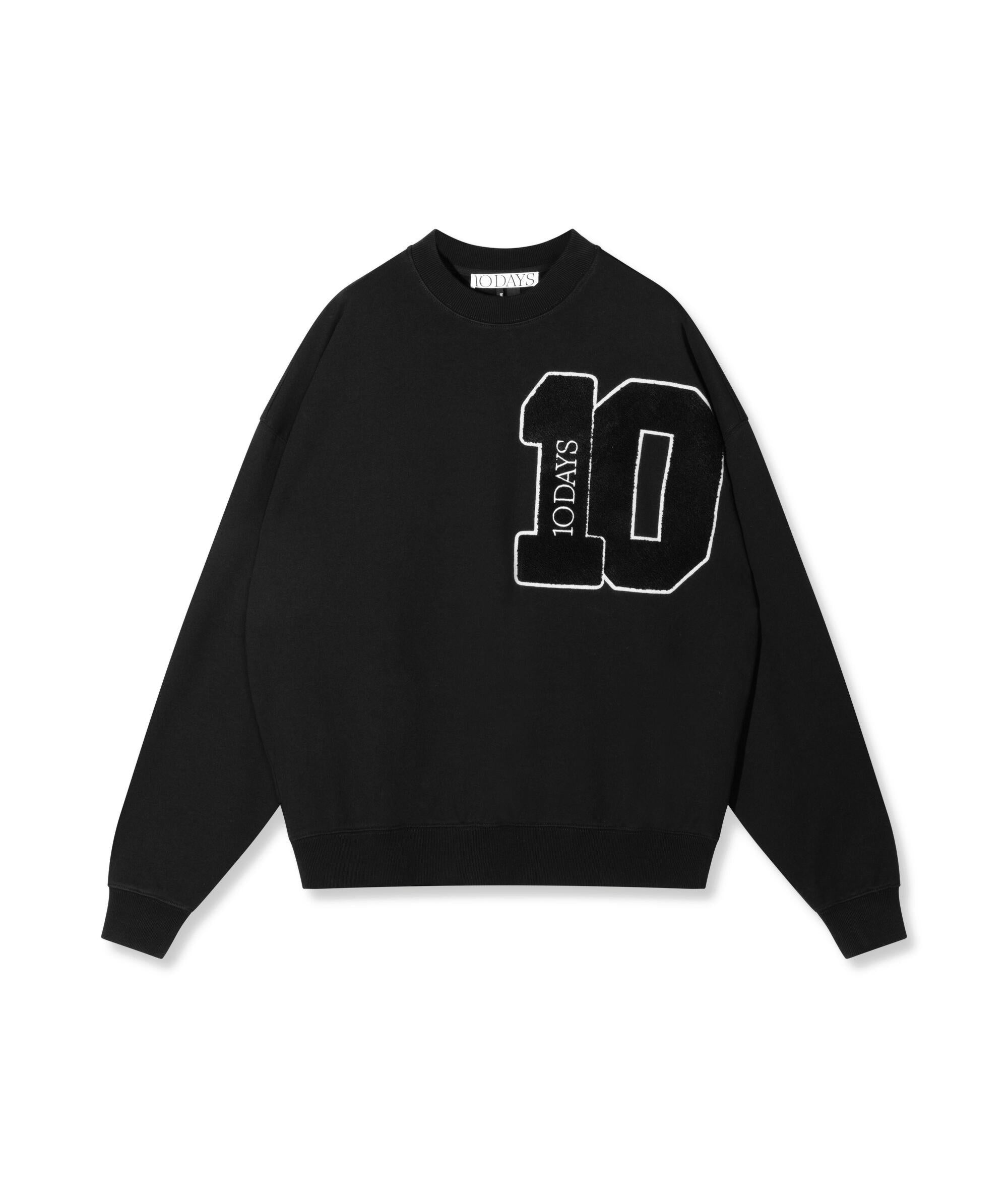 Sweatshirt oversized aus Baumwolle - 1012-black - Schwarz