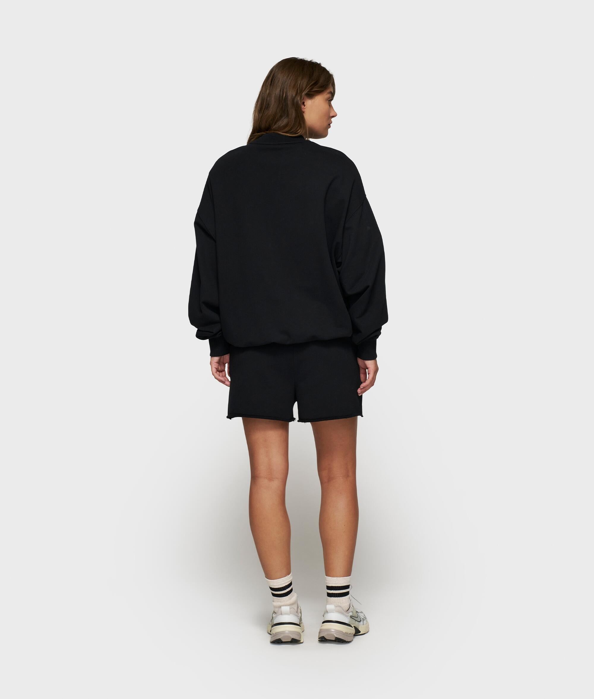 Sweatshirt oversized aus Baumwolle - 1012-black - Schwarz