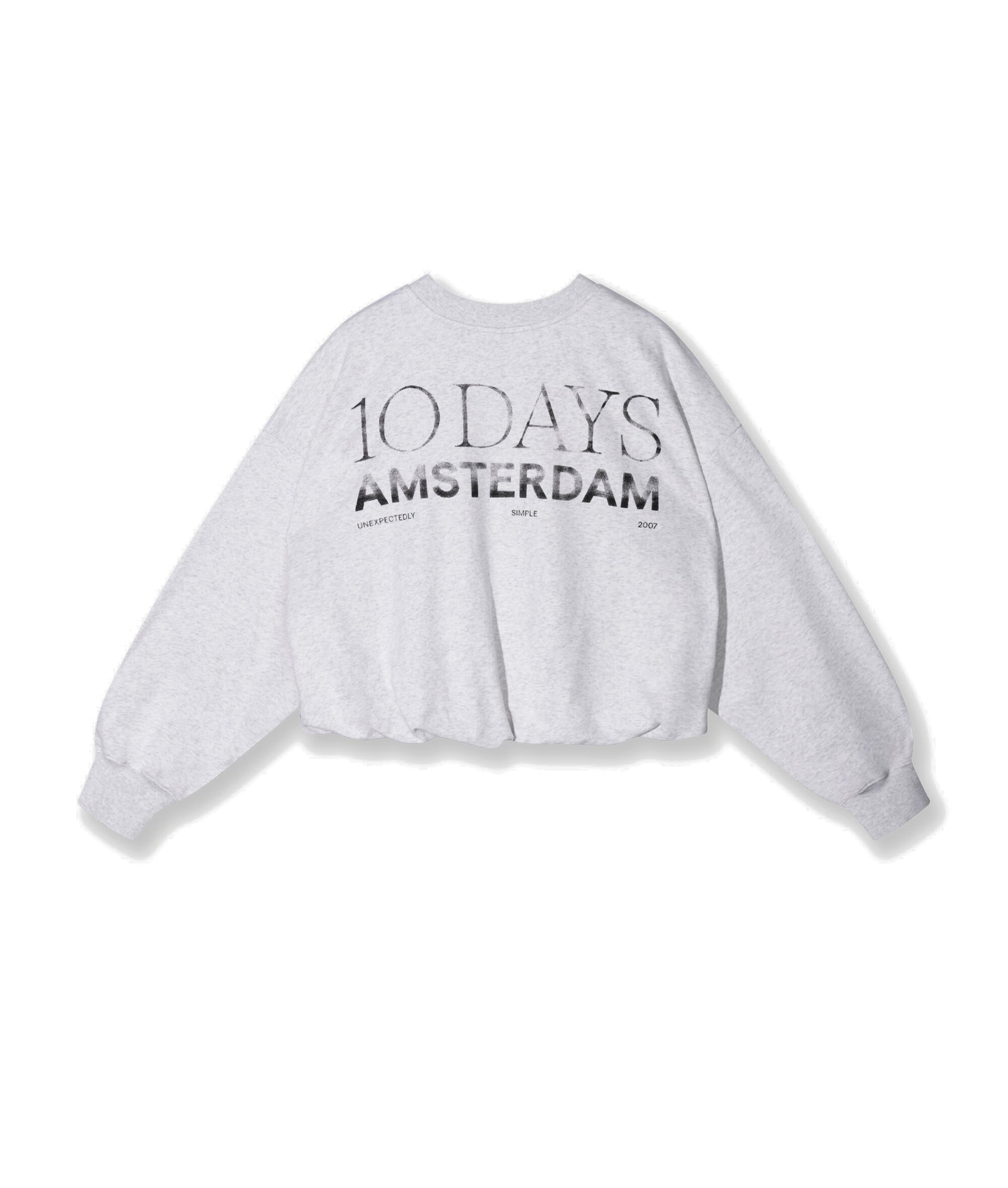 Sweatshirt oversized aus Baumwolle - 4024-white grey melee - Grau