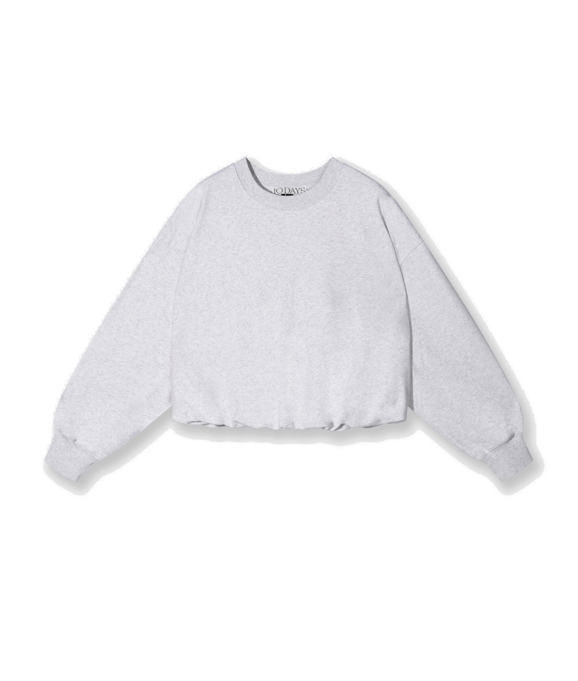 Sweatshirt oversized aus Baumwolle - 4024-white grey melee - Grau