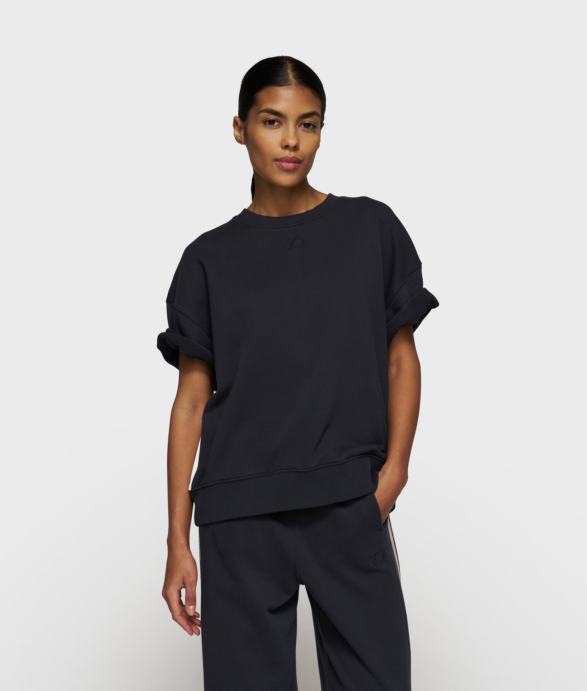 T-Shirt aus Baumwolle - 1311-dark navy - Blau