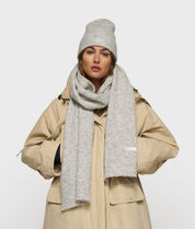 Schal aus Alpakamix - 4001-light grey melee - Grau