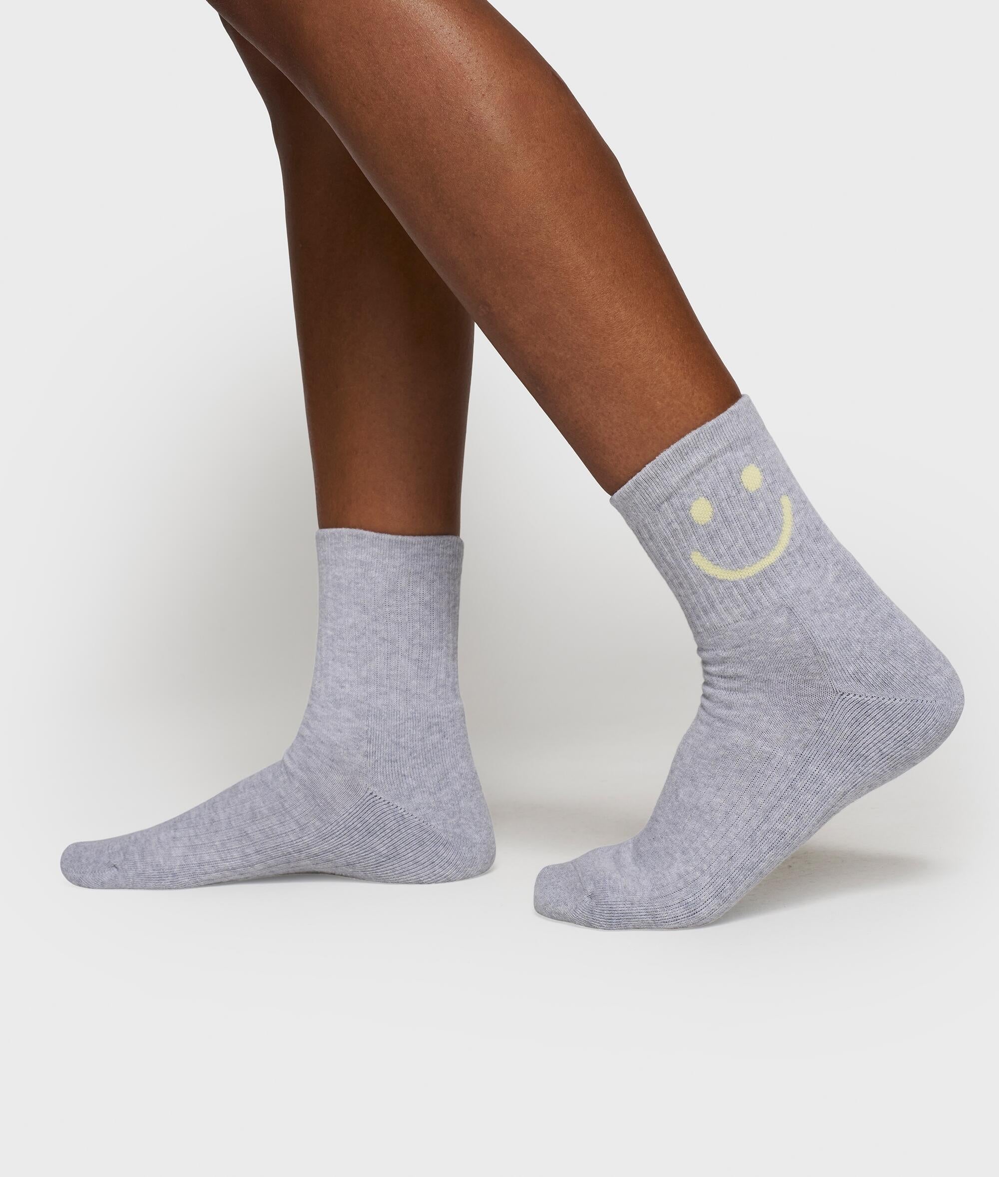 Socken SMILE - 4024-white grey melee - Grau