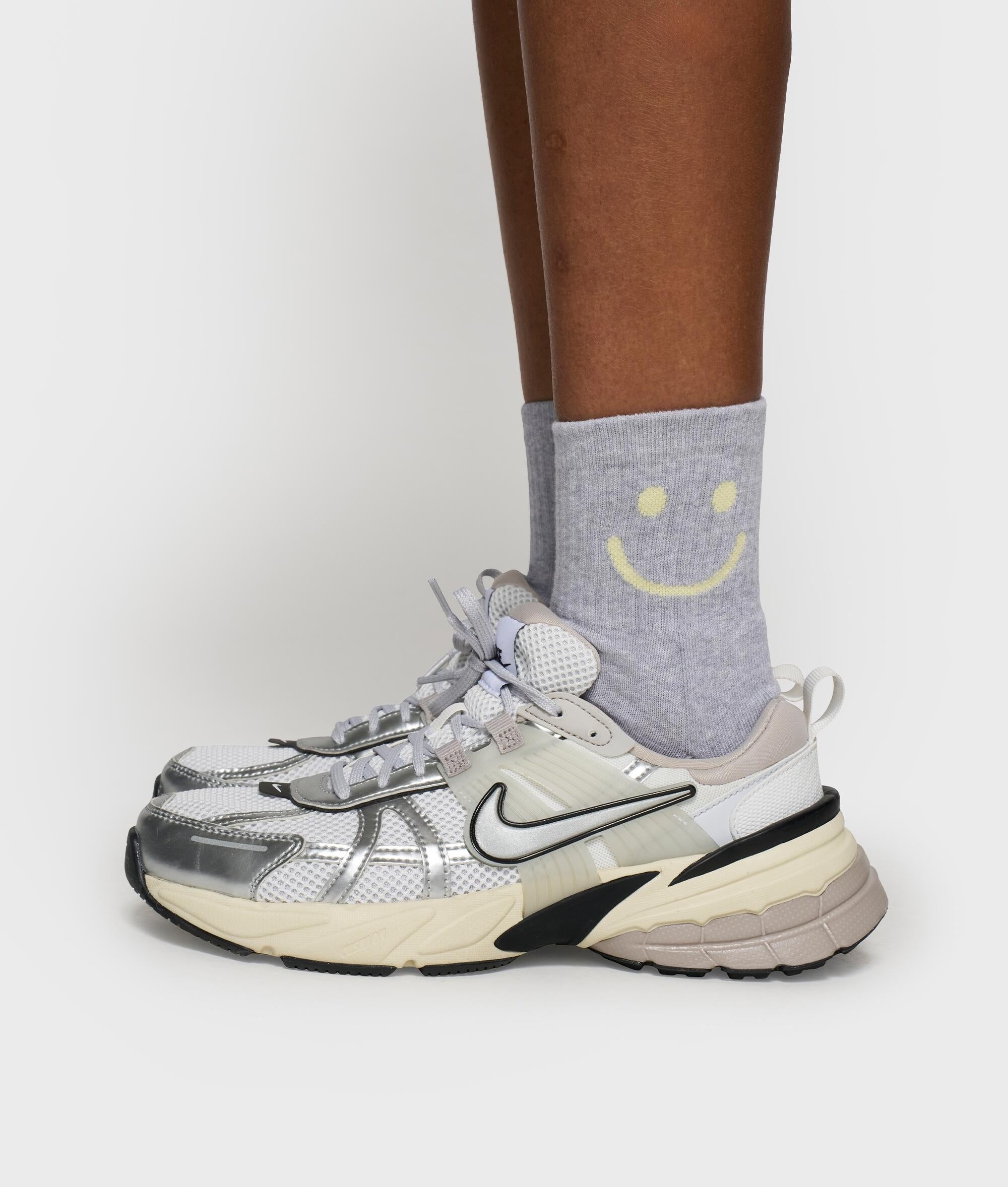 Socken SMILE - 4024-white grey melee - Grau