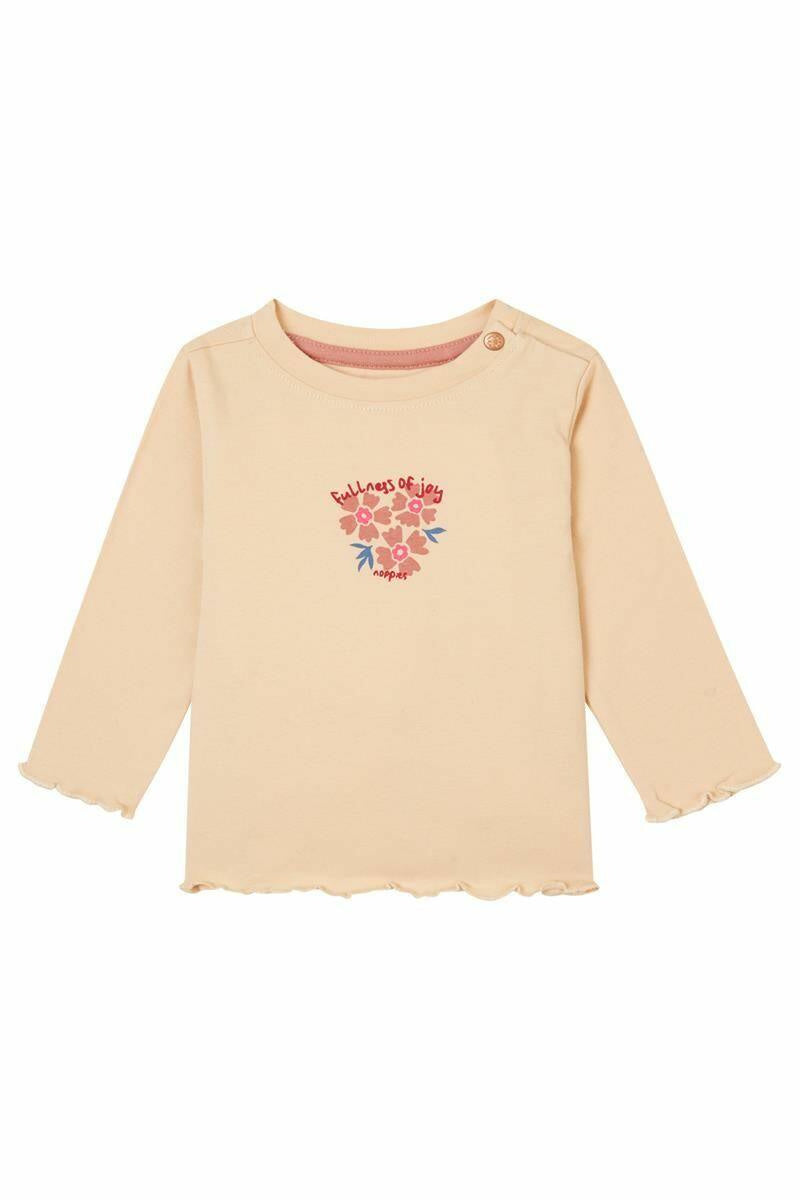 Langarmshirt mit Print - N171-Appleblossom - Beige