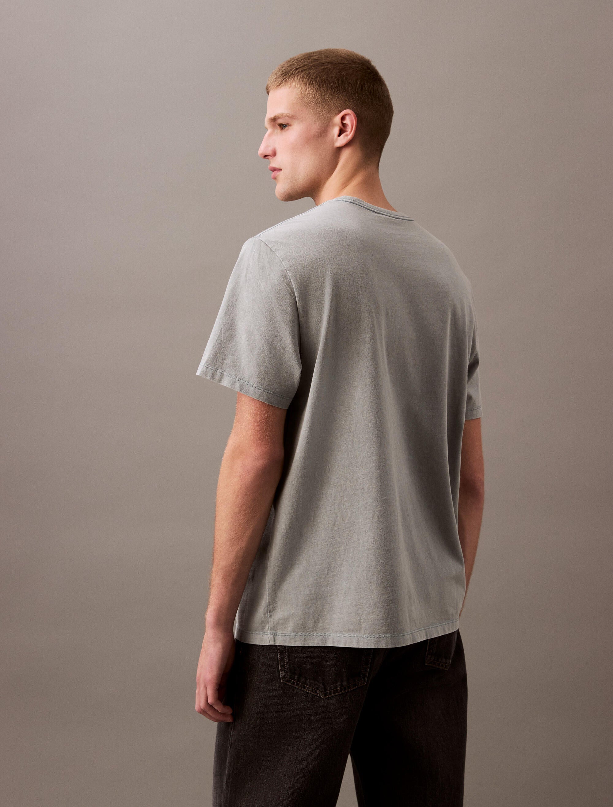 T-Shirt aus Baumwolle - CKM-BLUE - Grau