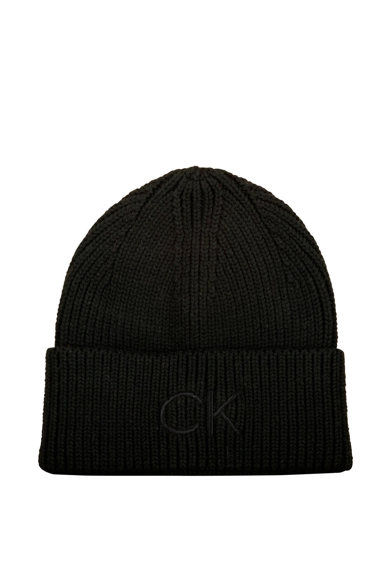 Ripp-Mütze mit Logo-Stick - BAX-BLACK - Schwarz