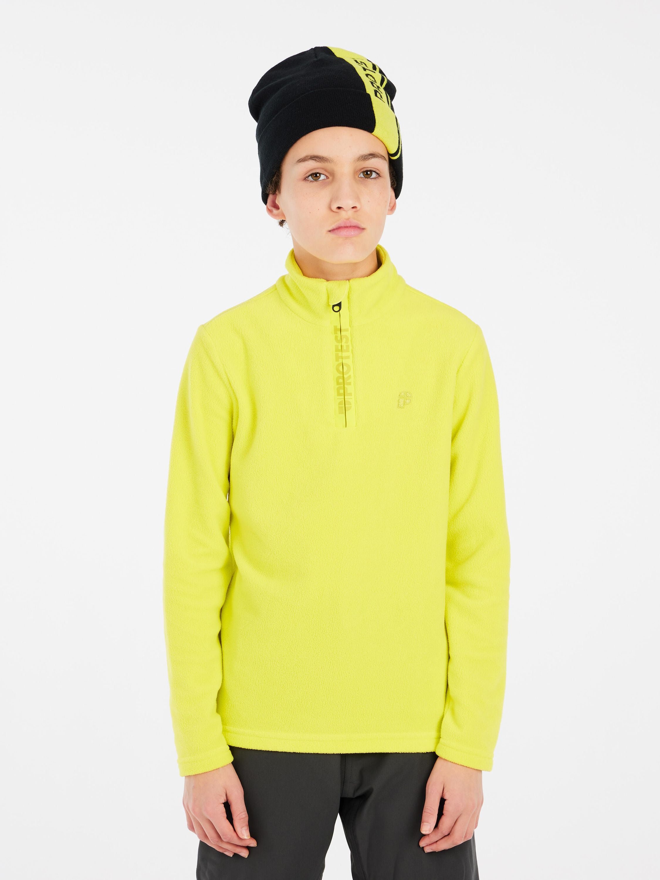 Fleecejacke mit 1/2 Zip - 456-Limone - Gelb