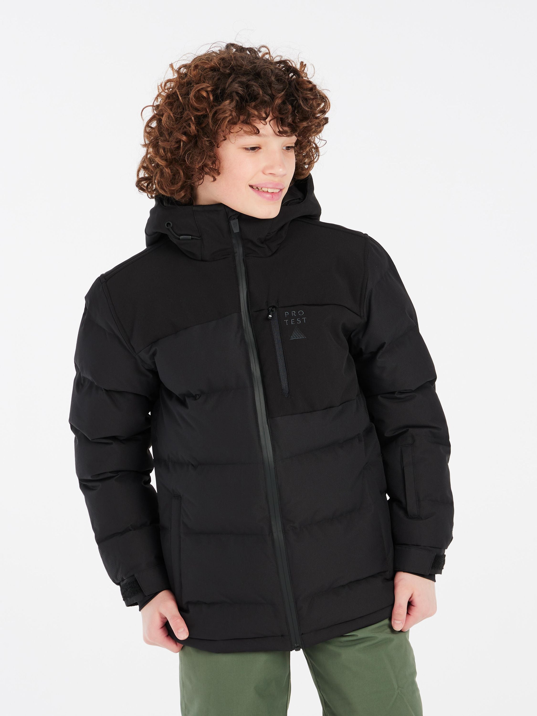 Skijacke DEVUN JR - 290-True Black - Schwarz