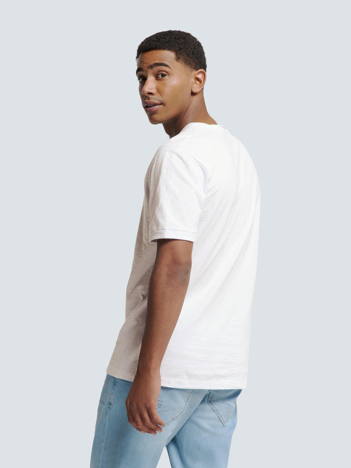 T-Shirt Regular Fit aus Baumwolle - 010-White - Weiß