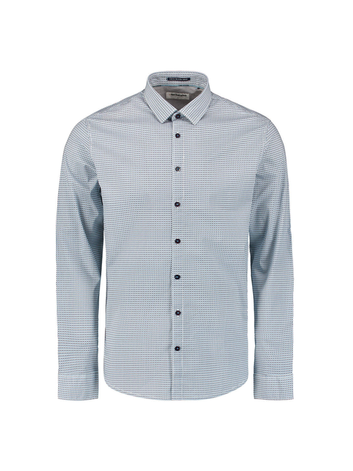 Hemd gemustert Regular Fit - 039-Seablue - Blau