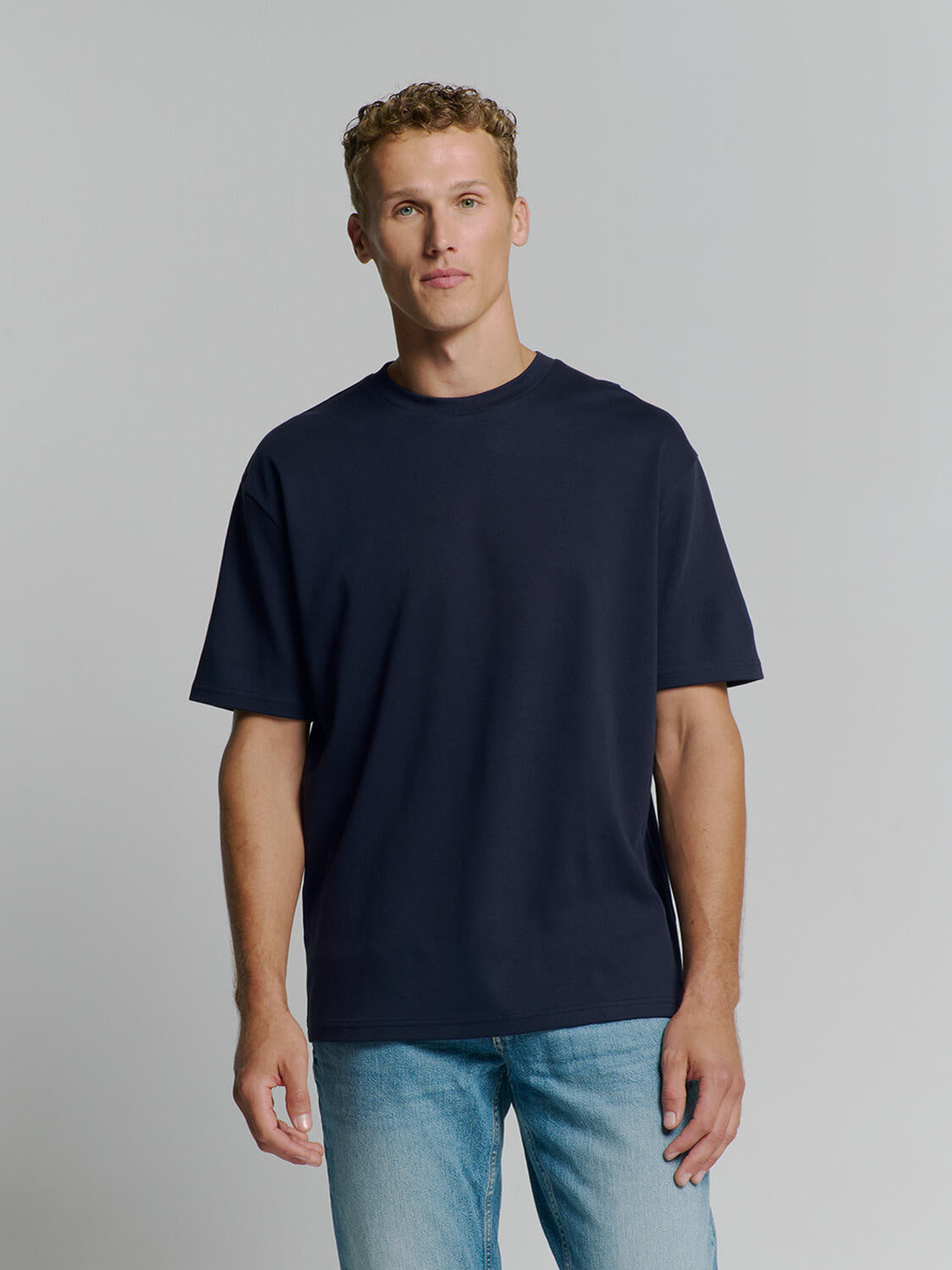 T-Shirt aus Baumwolle - 096-Deep Blue - Blau