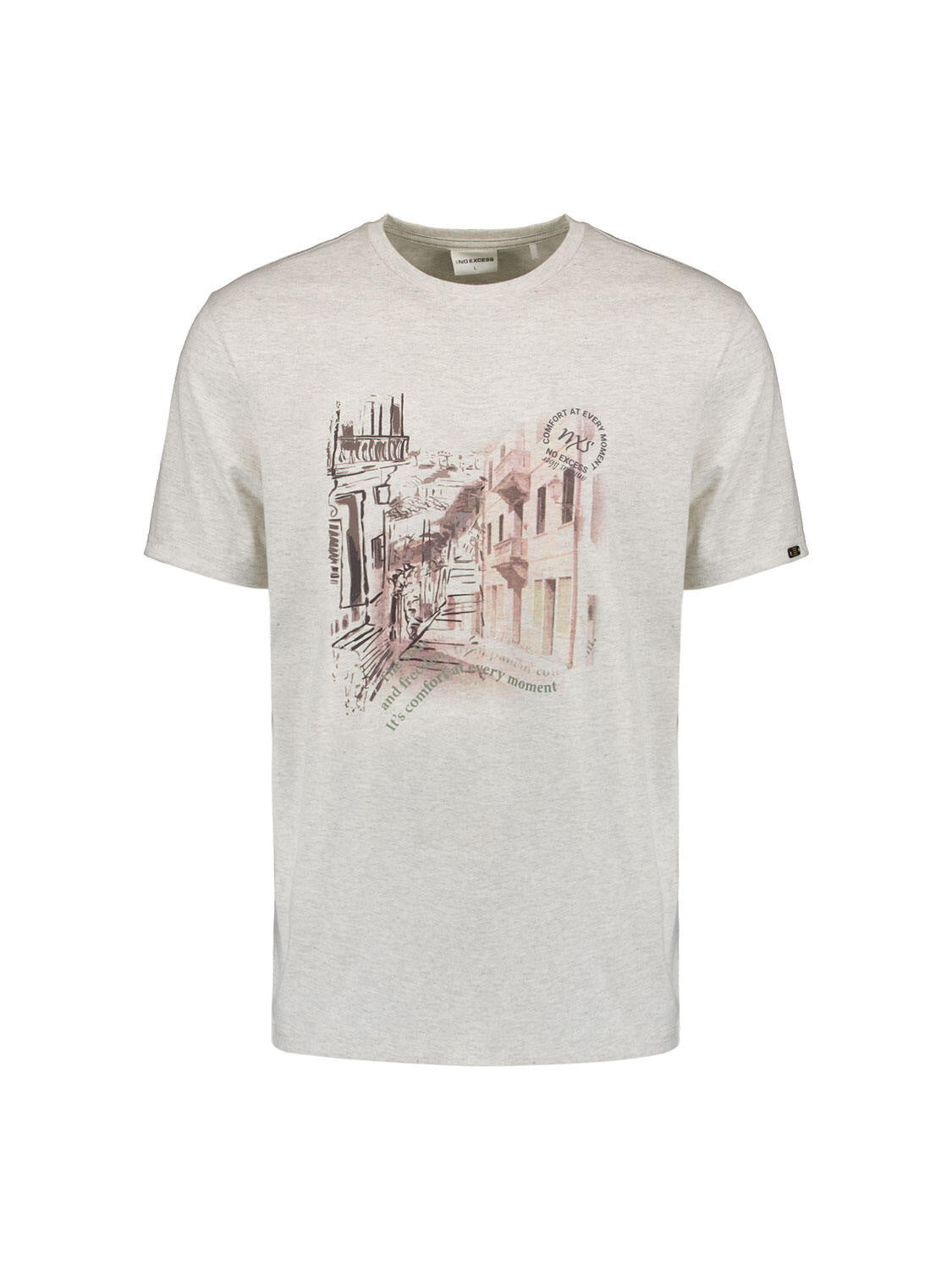 T-Shirt Regular Fit mit Print - 013-Kit - Grau