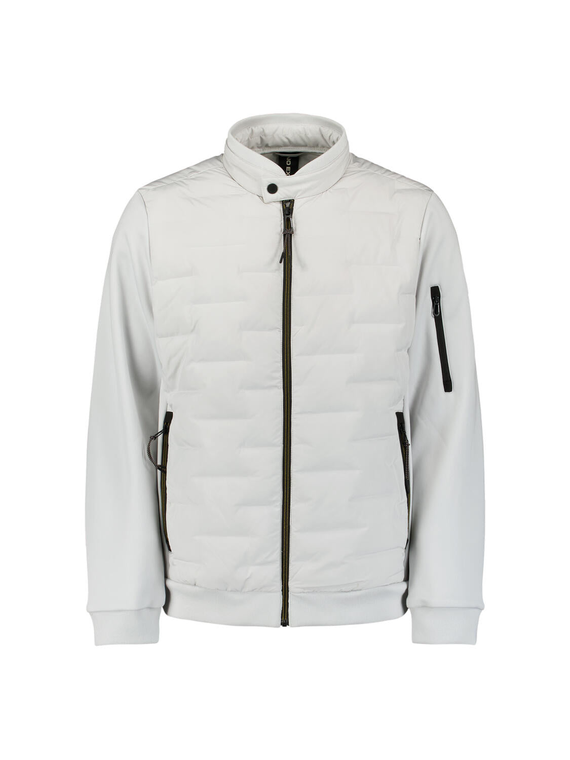 Hybrid-Jacke mit Stehkragen - 017-Chalk - Grau