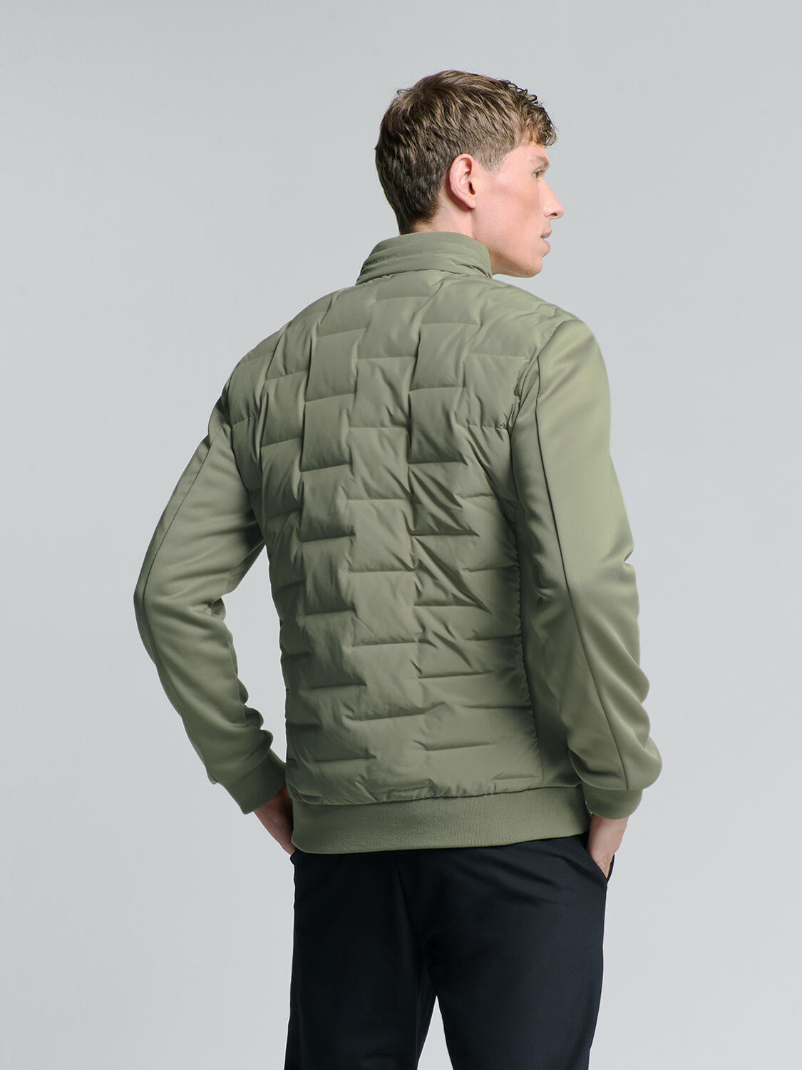 Hybrid-Jacke mit Stehkragen - 177-Light Army - Grün