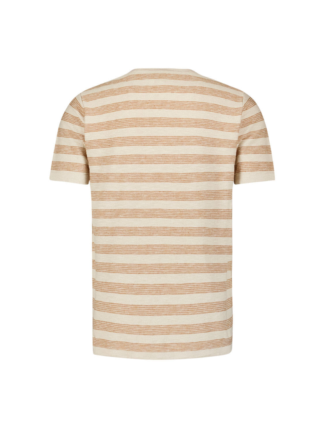 T-Shirt gestreift aus Baumwollmix - 043-Khaki - Beige