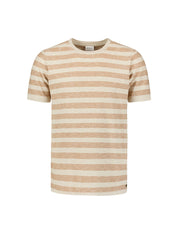 T-Shirt gestreift aus Baumwollmix - 043-Khaki - Beige