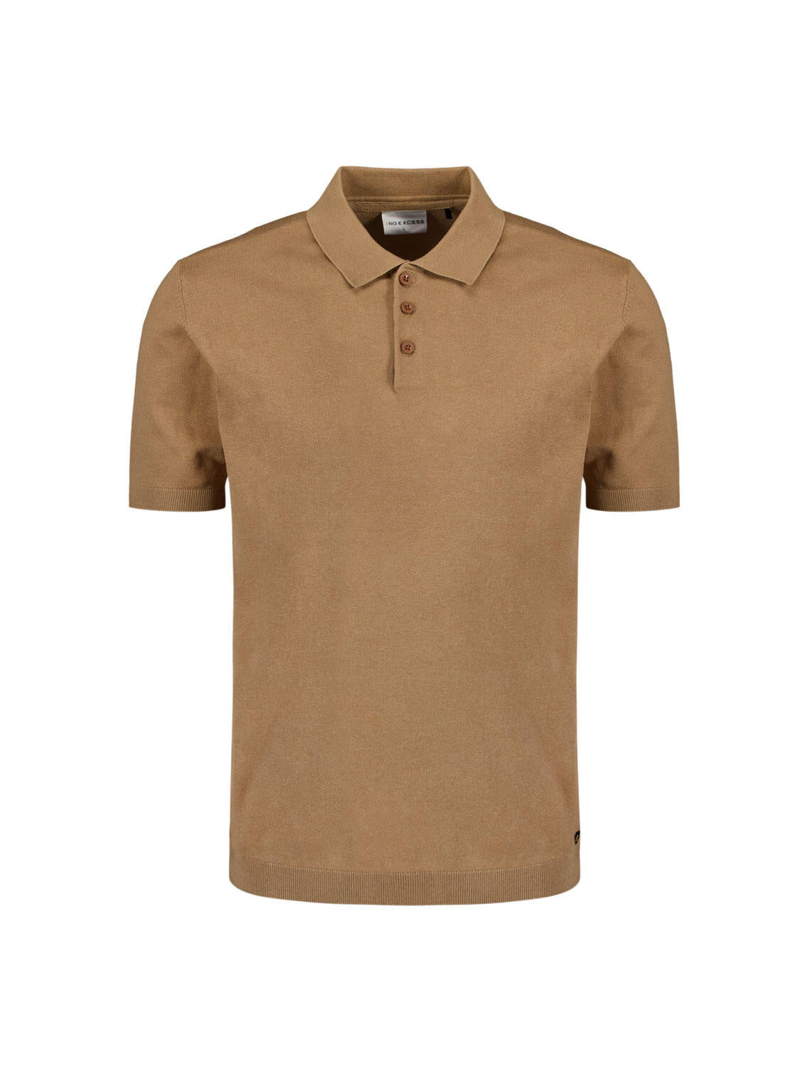 Strickpoloshirt aus Baumwollmix - 043-Khaki - Braun