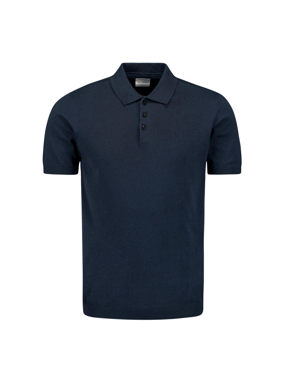 Strickpoloshirt aus Baumwollmix - 096-Deep Blue - Blau