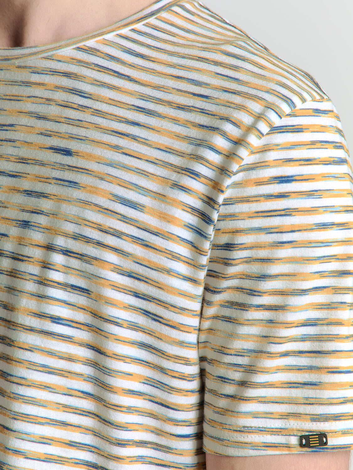 T-Shirt gestreift aus Baumwolle - 070-Yellow - Gelb