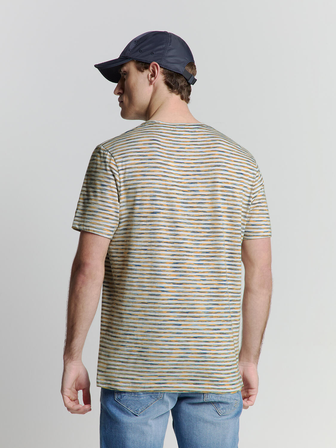 T-Shirt gestreift aus Baumwolle - 070-Yellow - Gelb