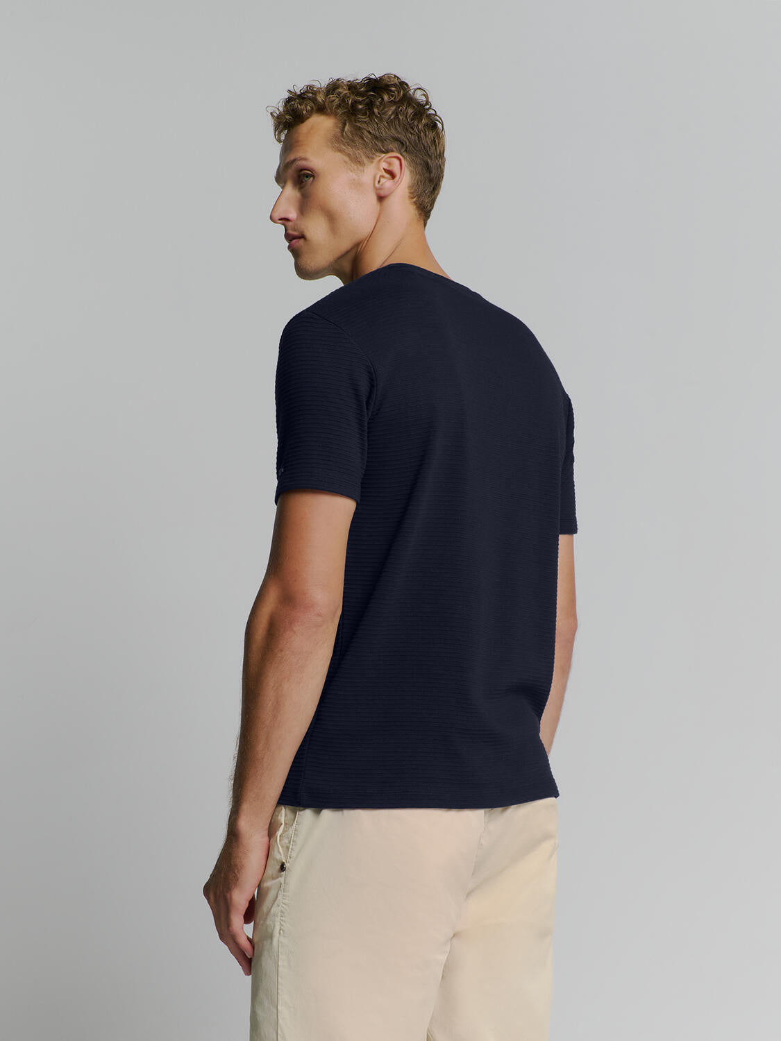 T-Shirt aus Baumwollmix - 096-Deep Blue - Blau