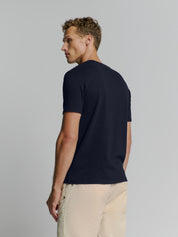 T-Shirt aus Baumwollmix - 096-Deep Blue - Blau