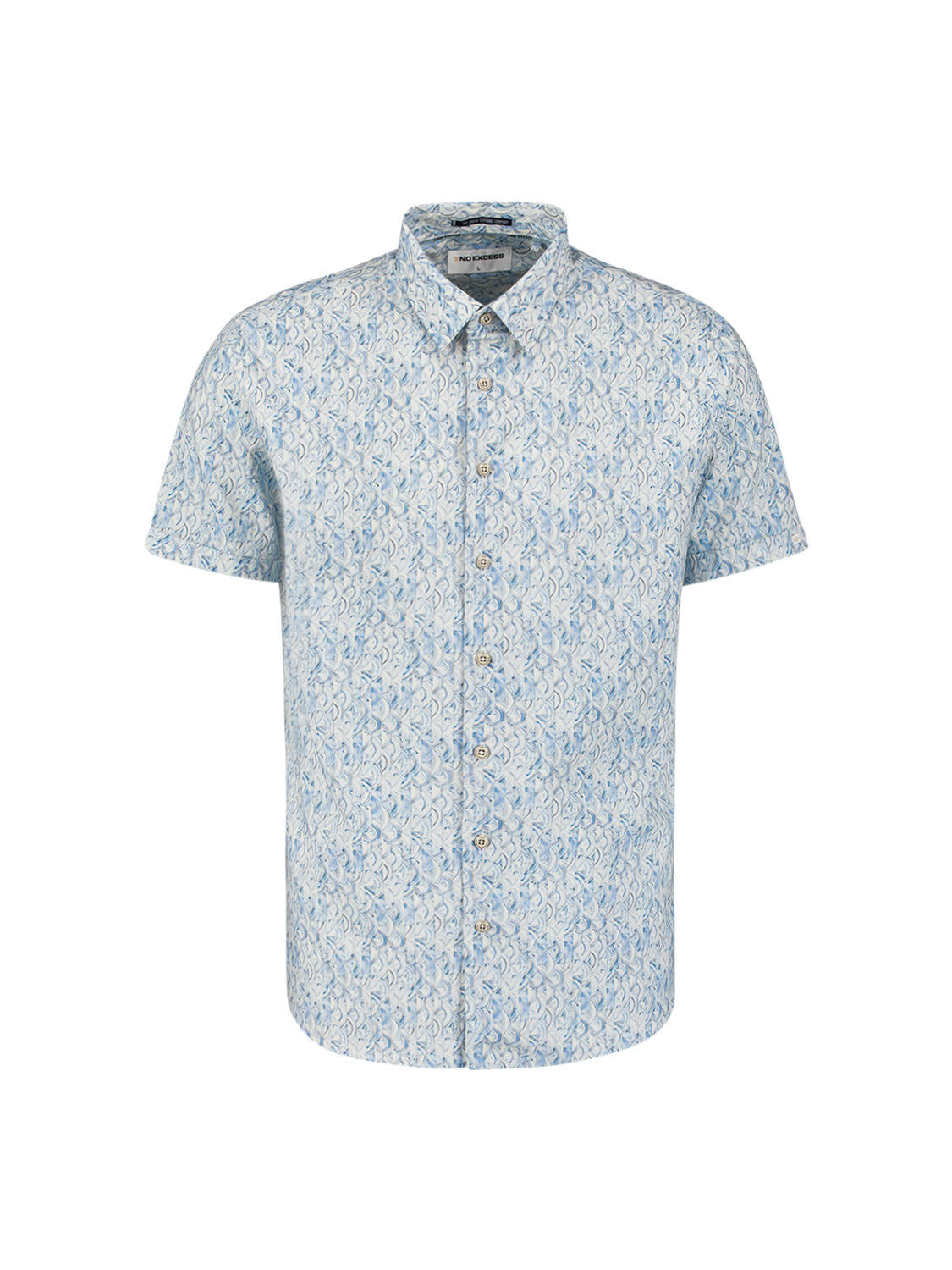 Freizeithemd gemustert Regular Fit - 130-Cloud - Blau