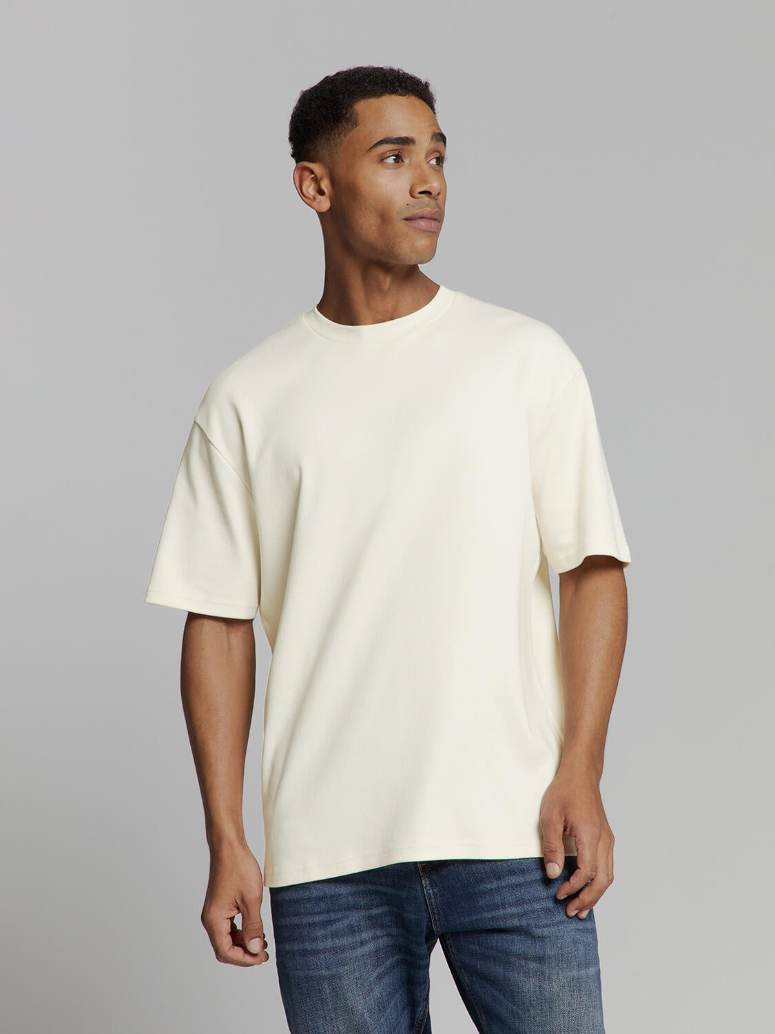 T-Shirt aus Baumwolle - 011-Offwhite - Creme