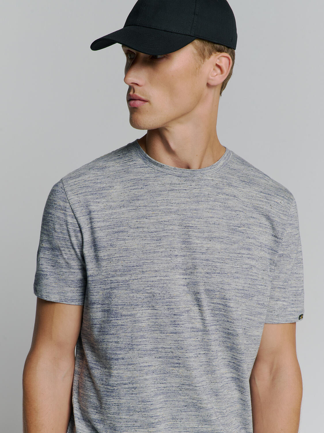 T-Shirt meliert aus Baumwollmix - 096-Deep Blue - Blau