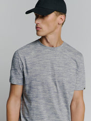 T-Shirt meliert aus Baumwollmix - 096-Deep Blue - Blau
